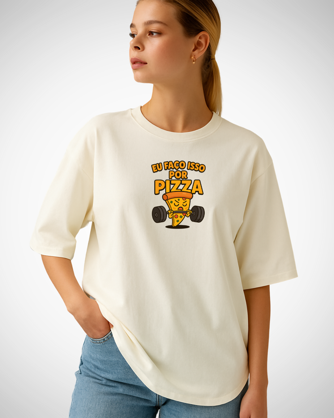 Camiseta T-Shirt Feminina Eu faço por Pizza Fit Classic