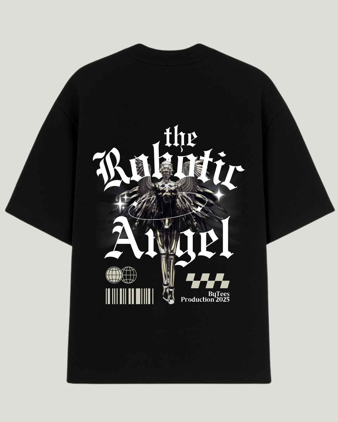 Camiseta Oversized Streetwear Robotic Angel